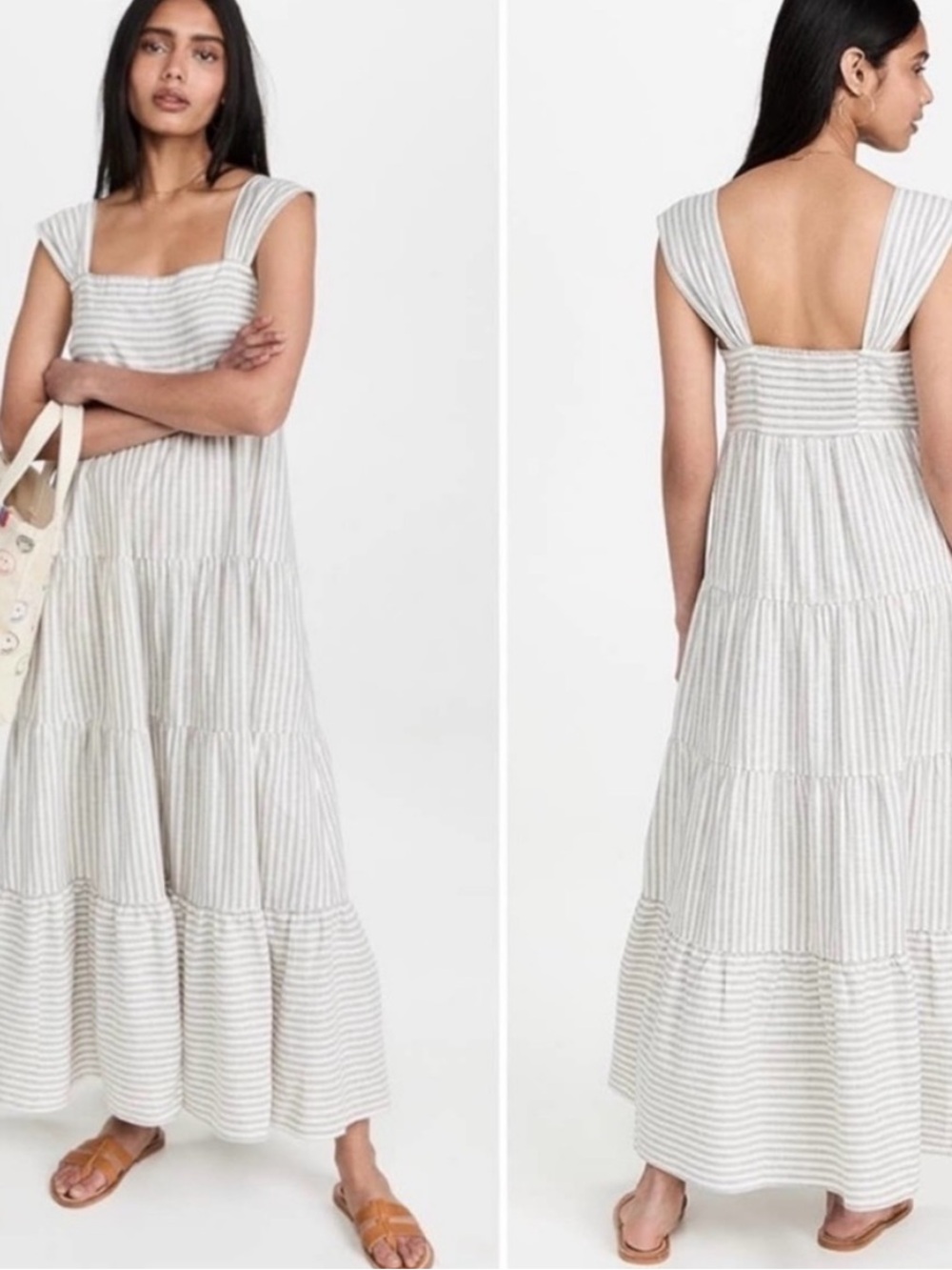 Madewell striped tiered maxi dress